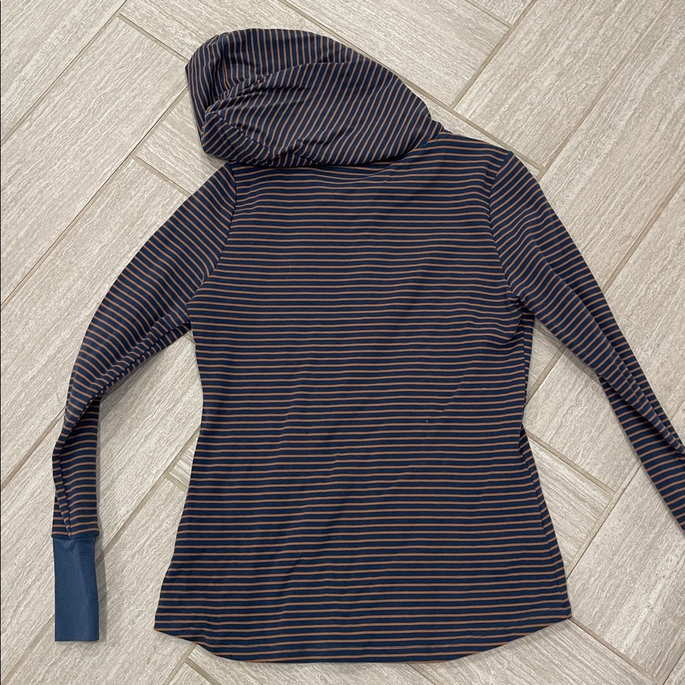 Striped Navy and Brown Doe & Rae Hoodie - Picture 3 of 3